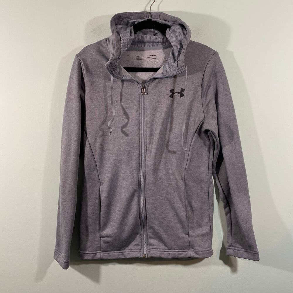 Under Armour Women's Grey Cold Gear Full Zip Slim Fit Hoodie Size S